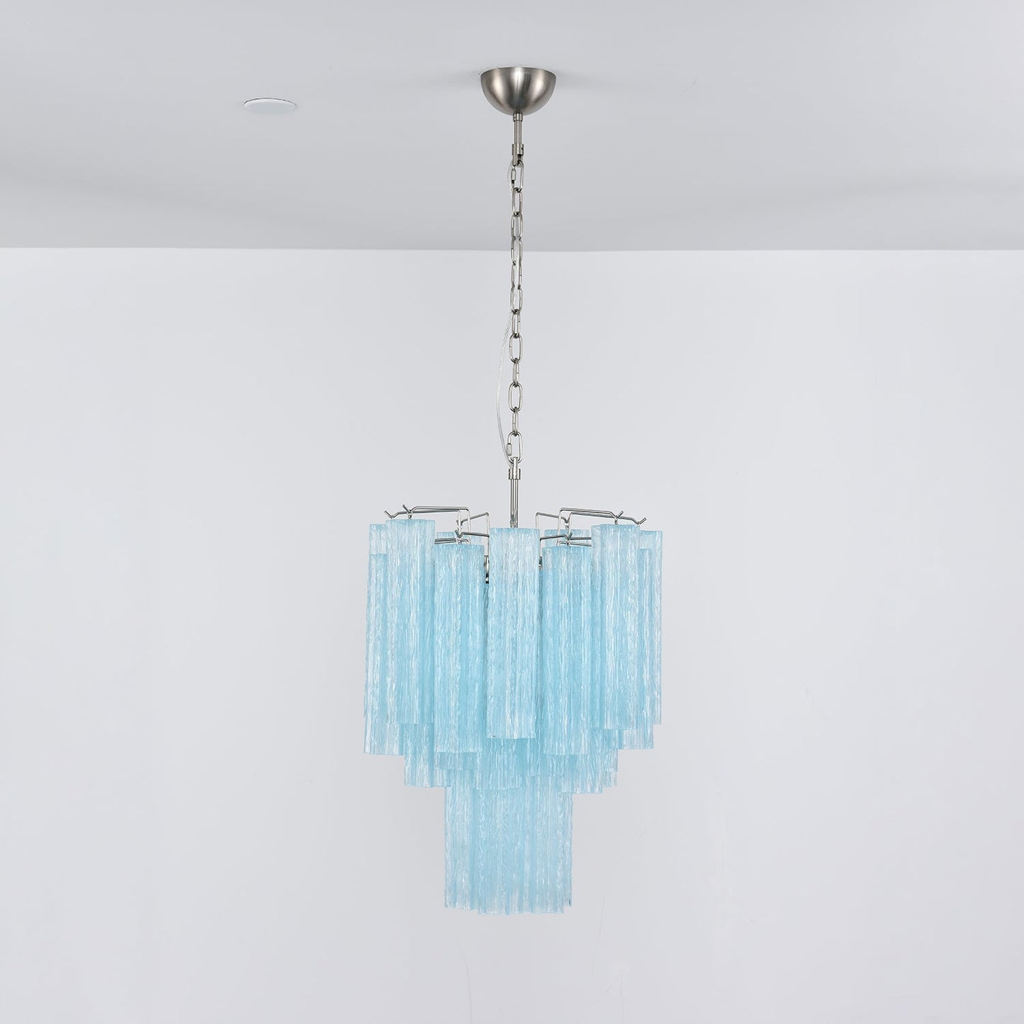 Aurora Chandelier Azzura Murano Glass Tube Coastal