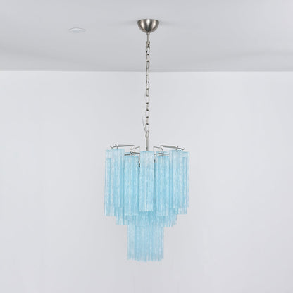 Aurora Chandelier Azzura Murano Glass Tube Coastal