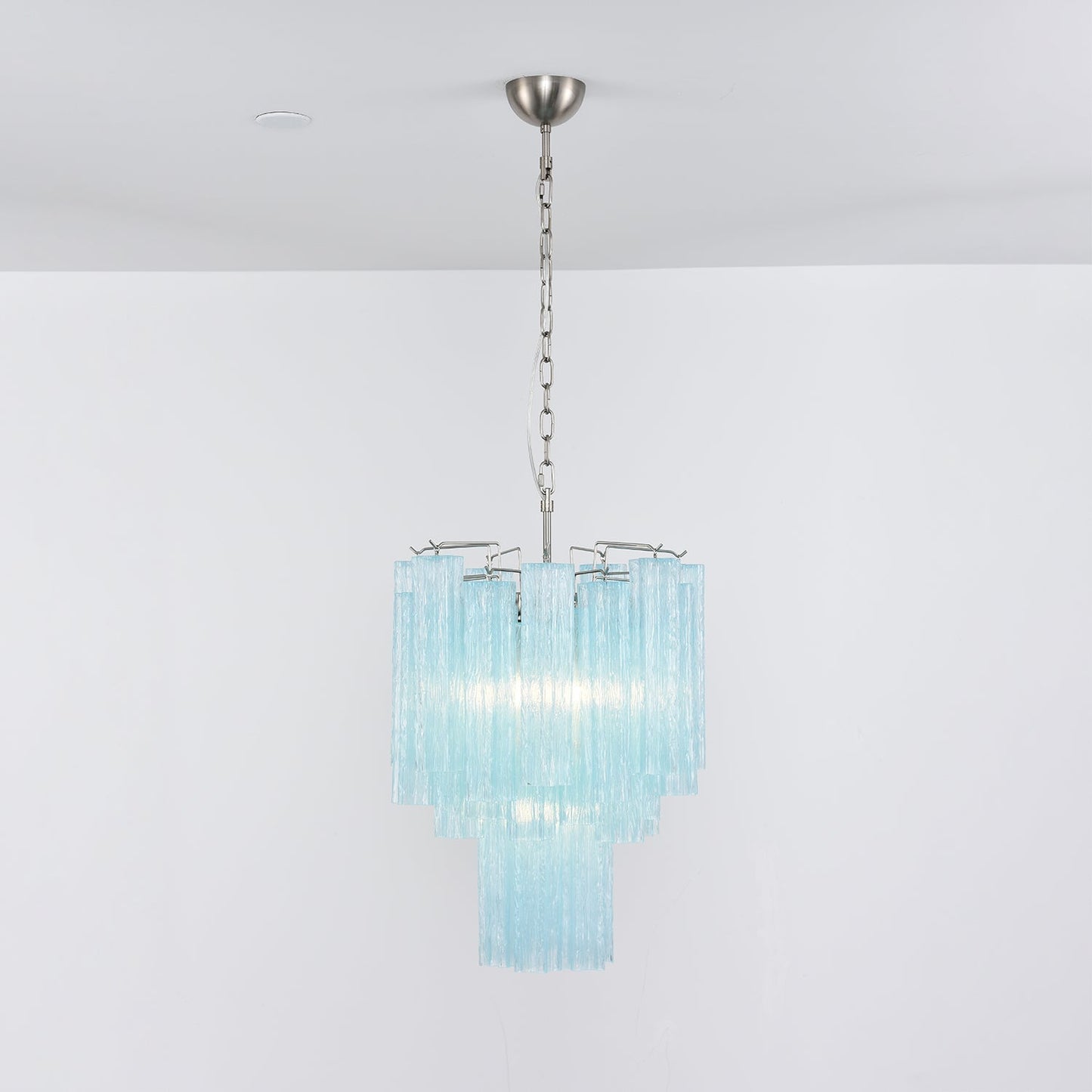 Aurora Chandelier Azzura Murano Glass Tube Coastal