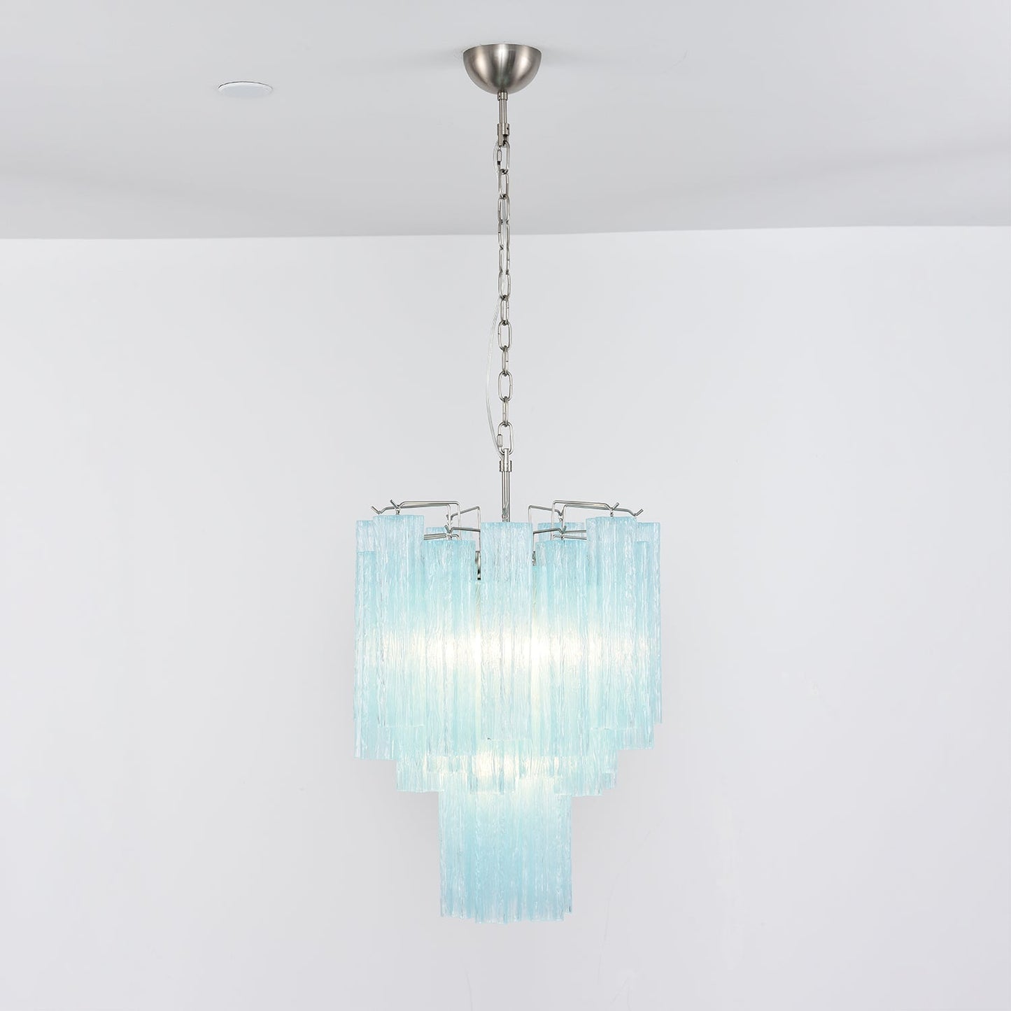 Aurora Chandelier Azzura Murano Glass Tube Coastal