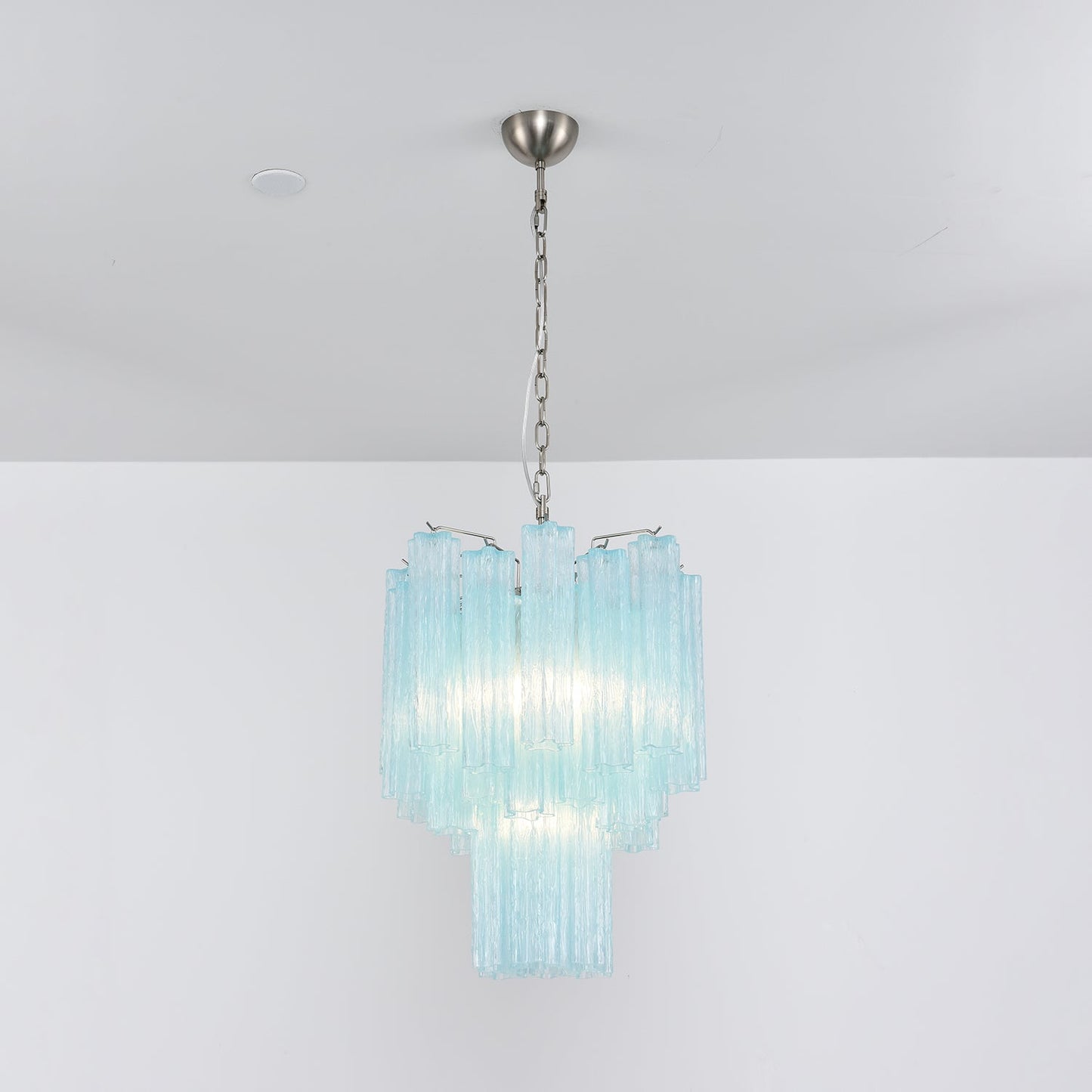 Aurora Chandelier Azzura Murano Glass Tube Coastal