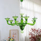Aurora Chandelier Murano Glass Green