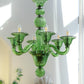 Aurora Chandelier Murano Glass Green