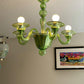 Aurora Chandelier Murano Glass Green