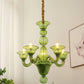 Aurora Chandelier Murano Glass Green