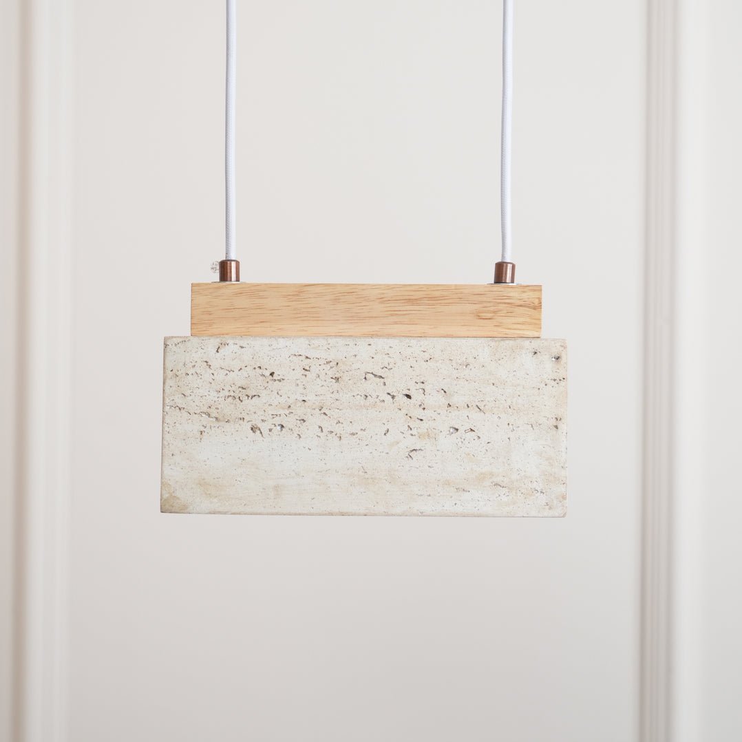 Ciraeila Rectangular Travertine Pendant Light