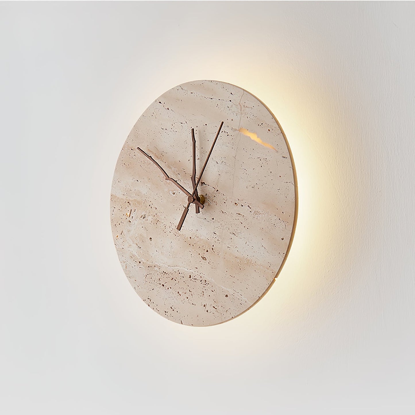 Volira Clock Travertine Wall Light D30cm