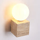 Eurlaean Cube-base Travertine Wall Light