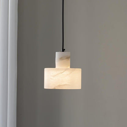 Alabaster Pendant Lgiht Dual Cylindrical
