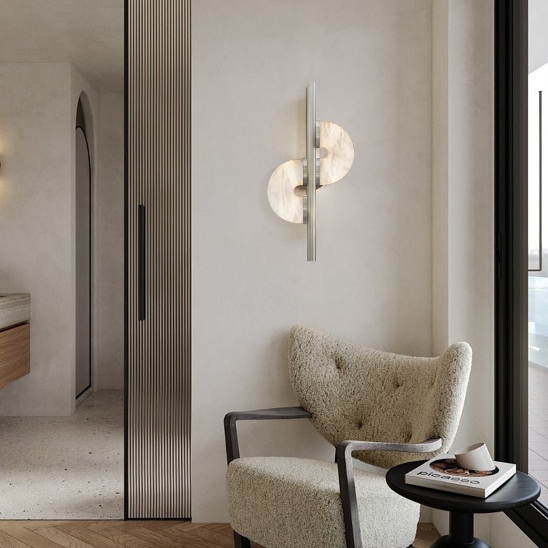Liraven Dual Disc Alabaster Wall Light