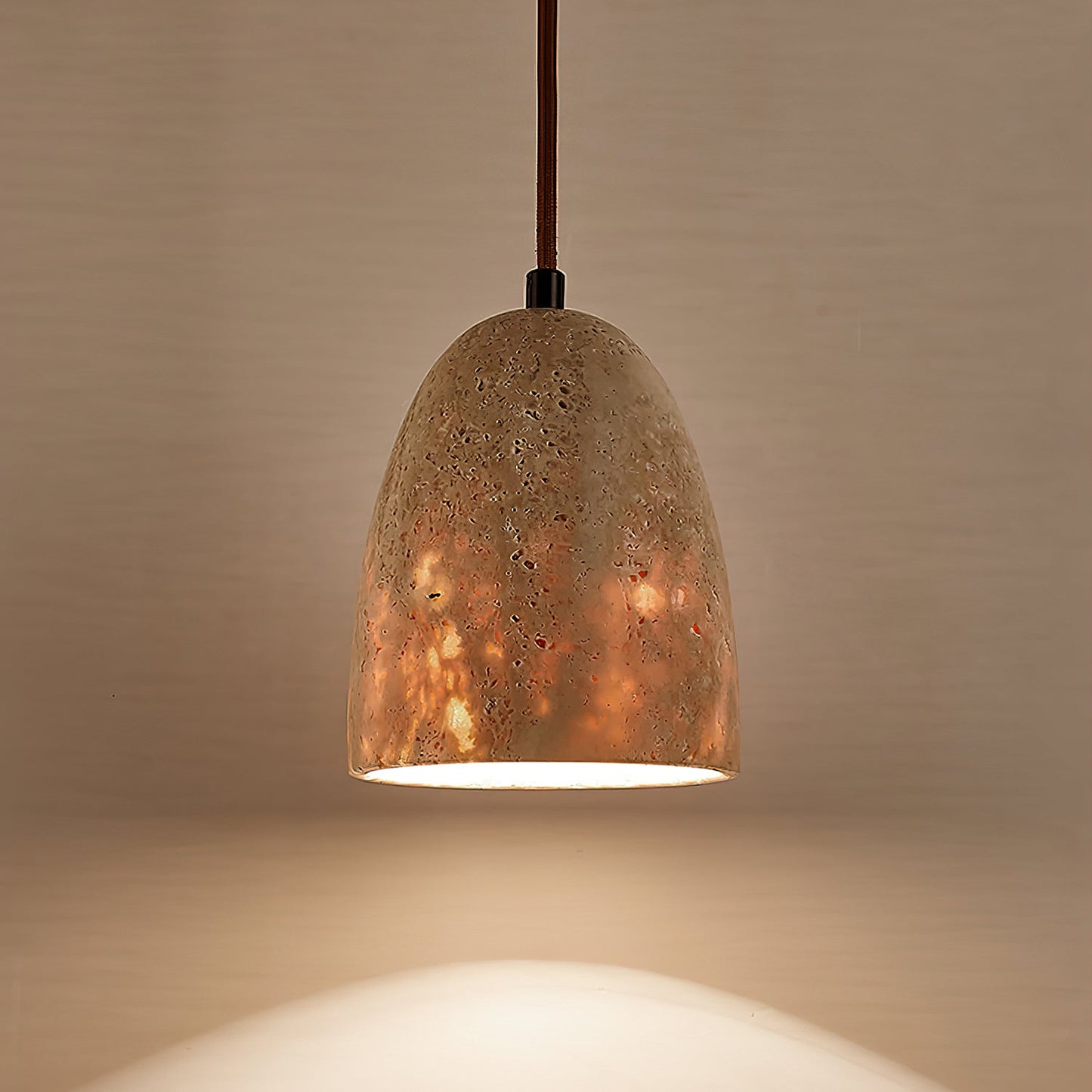 Evtheira Conical Travertine Pendant Light