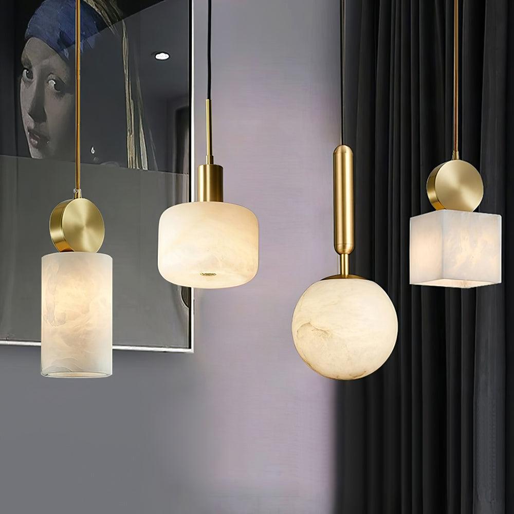 Lyrindis Cylinder Alabaster Pendant Light