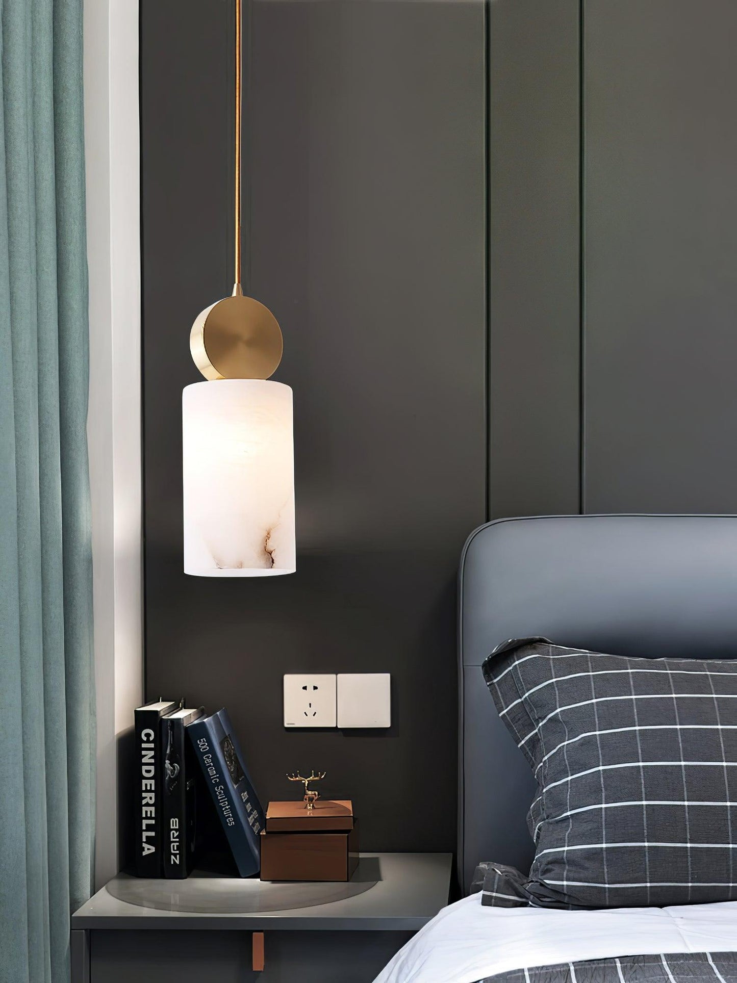 Lyrindis Cylinder Alabaster Pendant Light