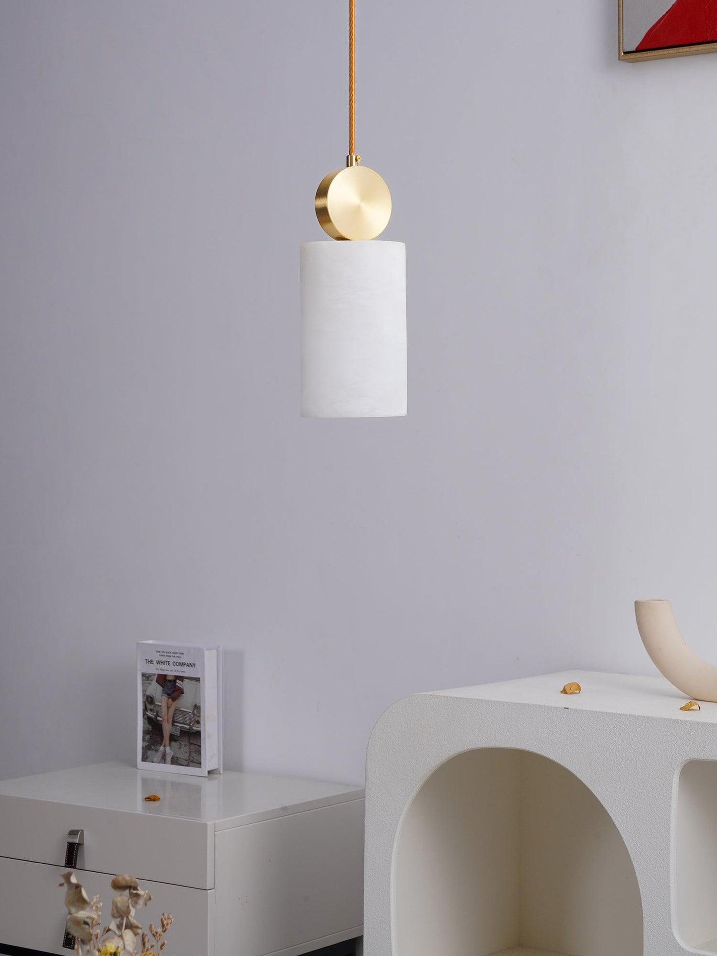 Lyrindis Cylinder Alabaster Pendant Light