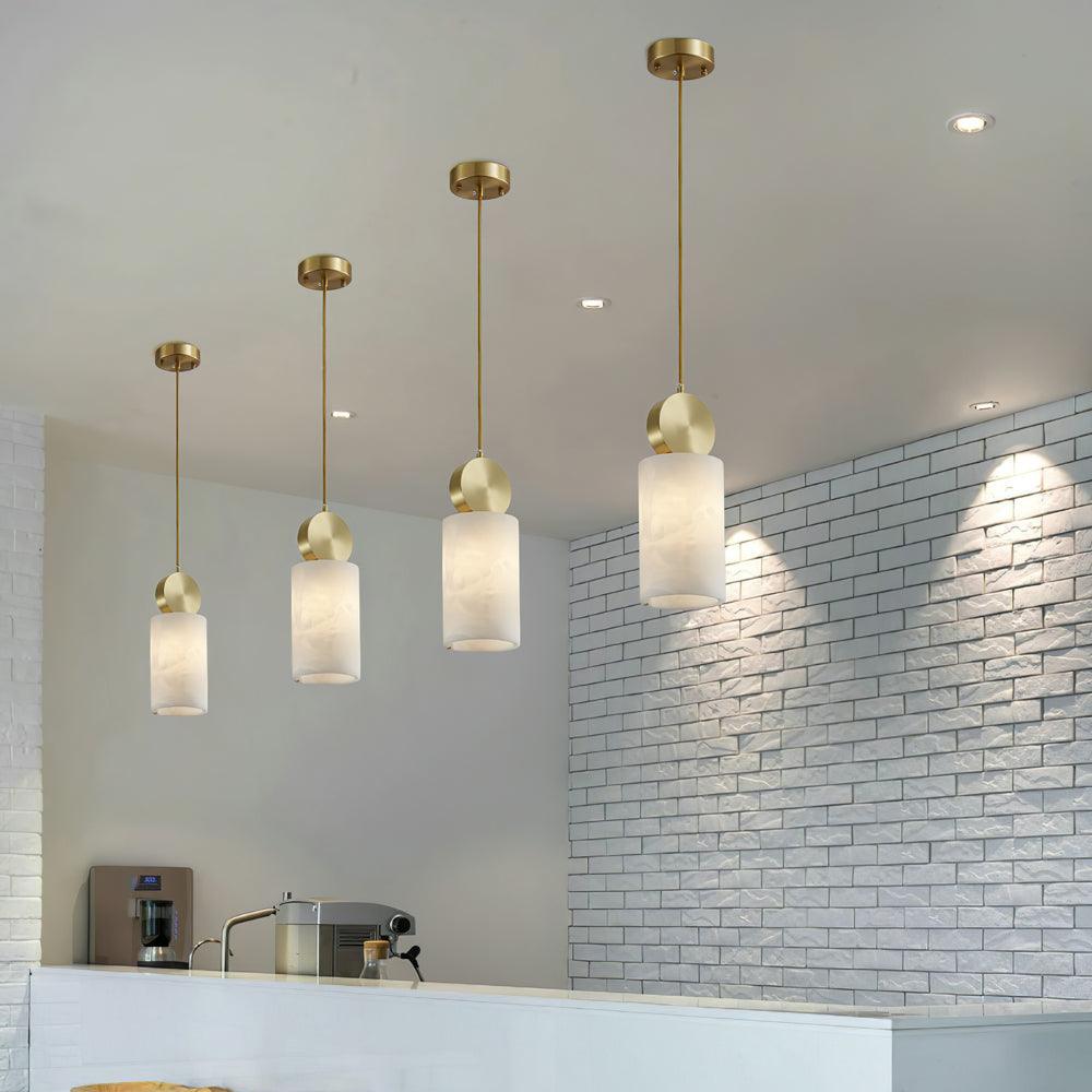 Lyrindis Cylinder Alabaster Pendant Light