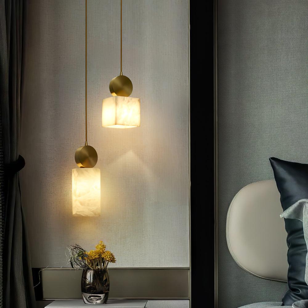 Lyrindis Cylinder Alabaster Pendant Light