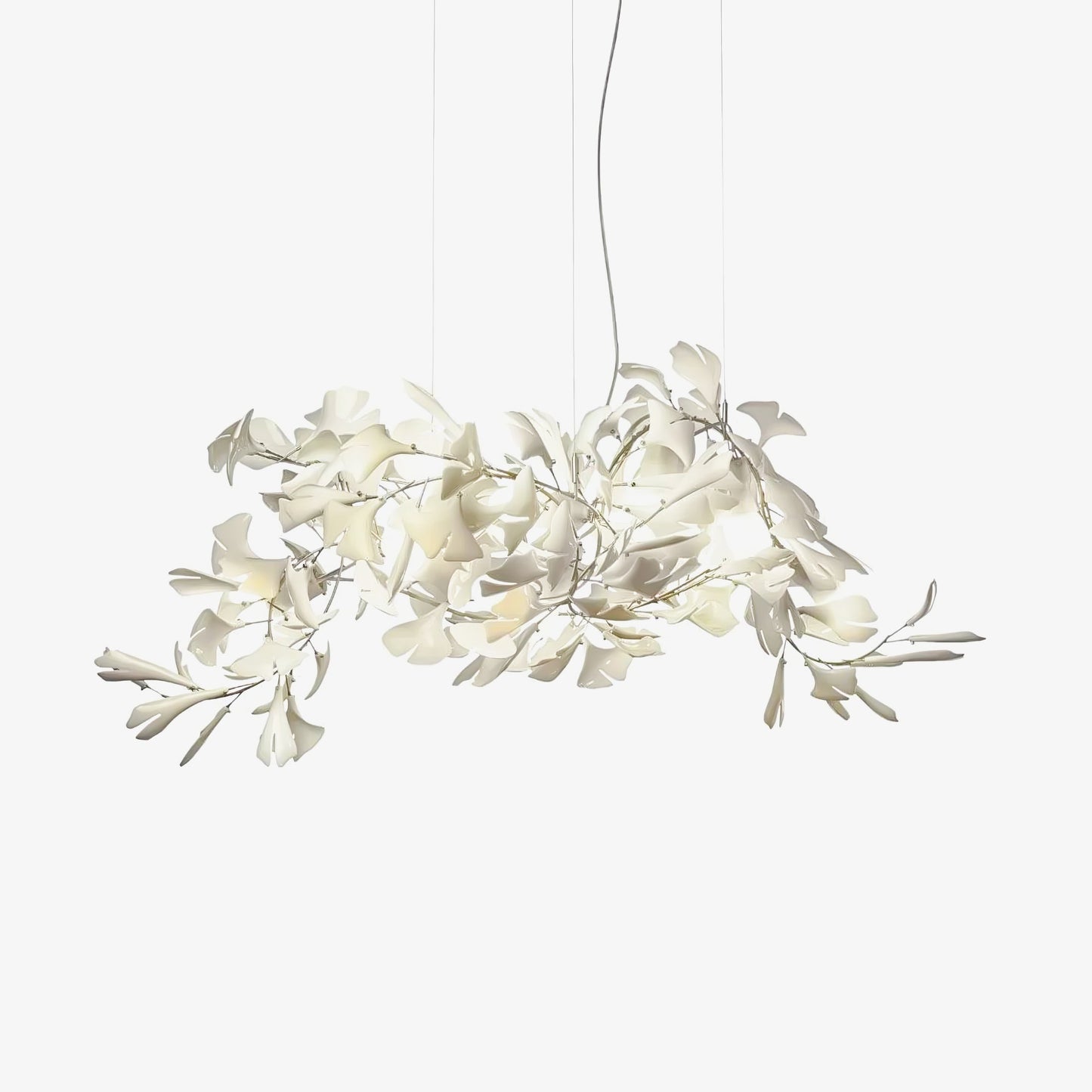 Olivia Ceramic Gingko Leaf Chandelier Organic Curves