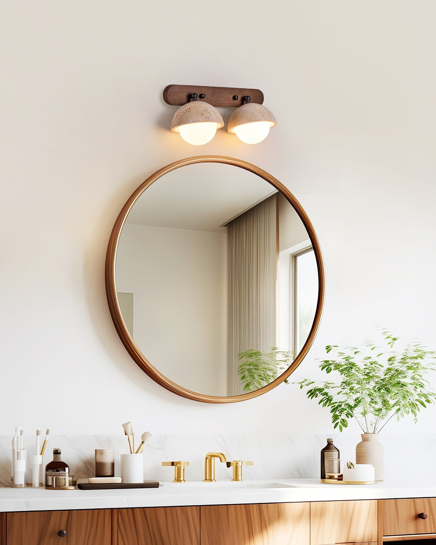 Avtale Arc-shaped Travertine Wall Light