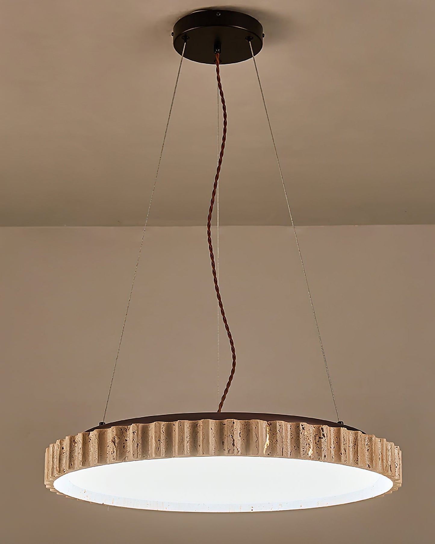 Elvenis Circular Travertine Pendant Light