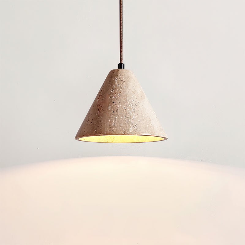 Vaelior Dome Shade Travertine Pendant Light