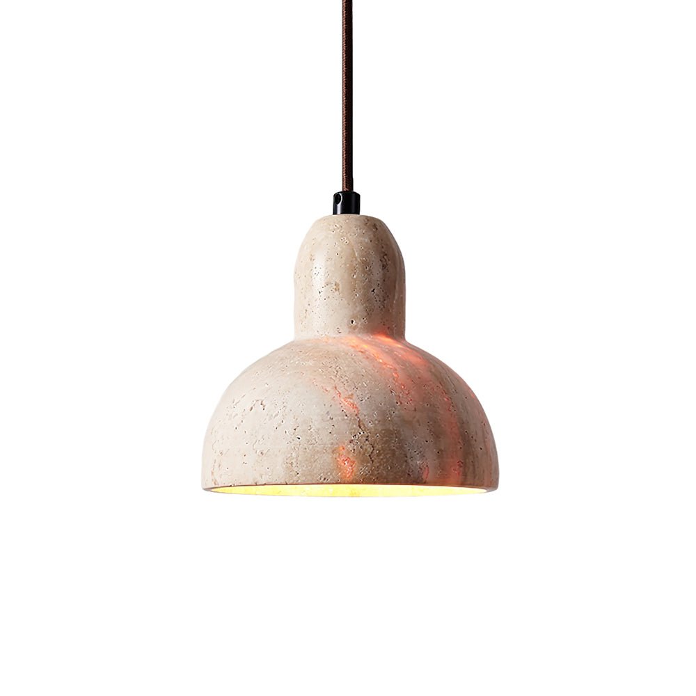 Vaelior Dome Shade Travertine Pendant Light