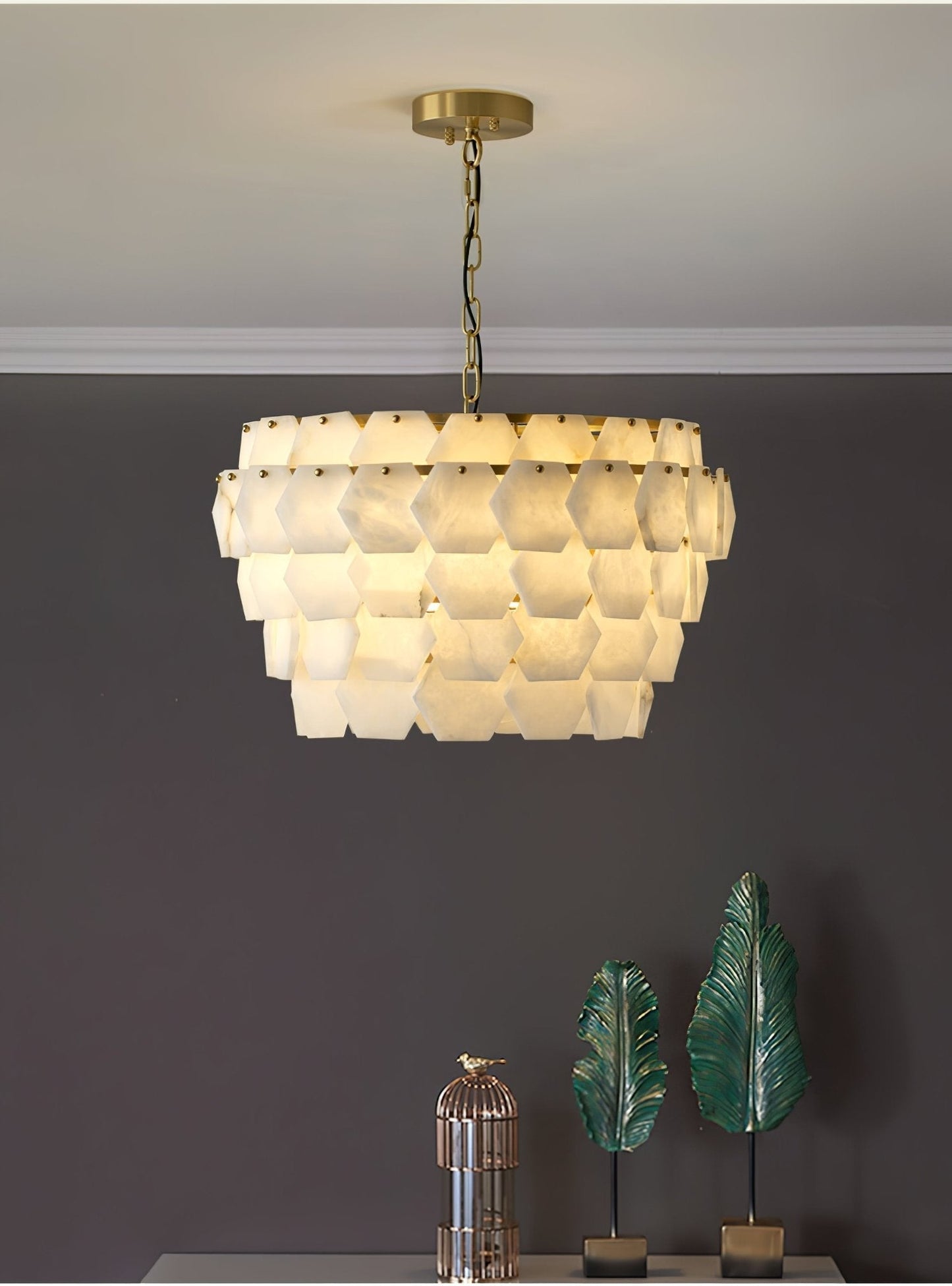 Evenaris Honeycomb Alabaster Chandelier