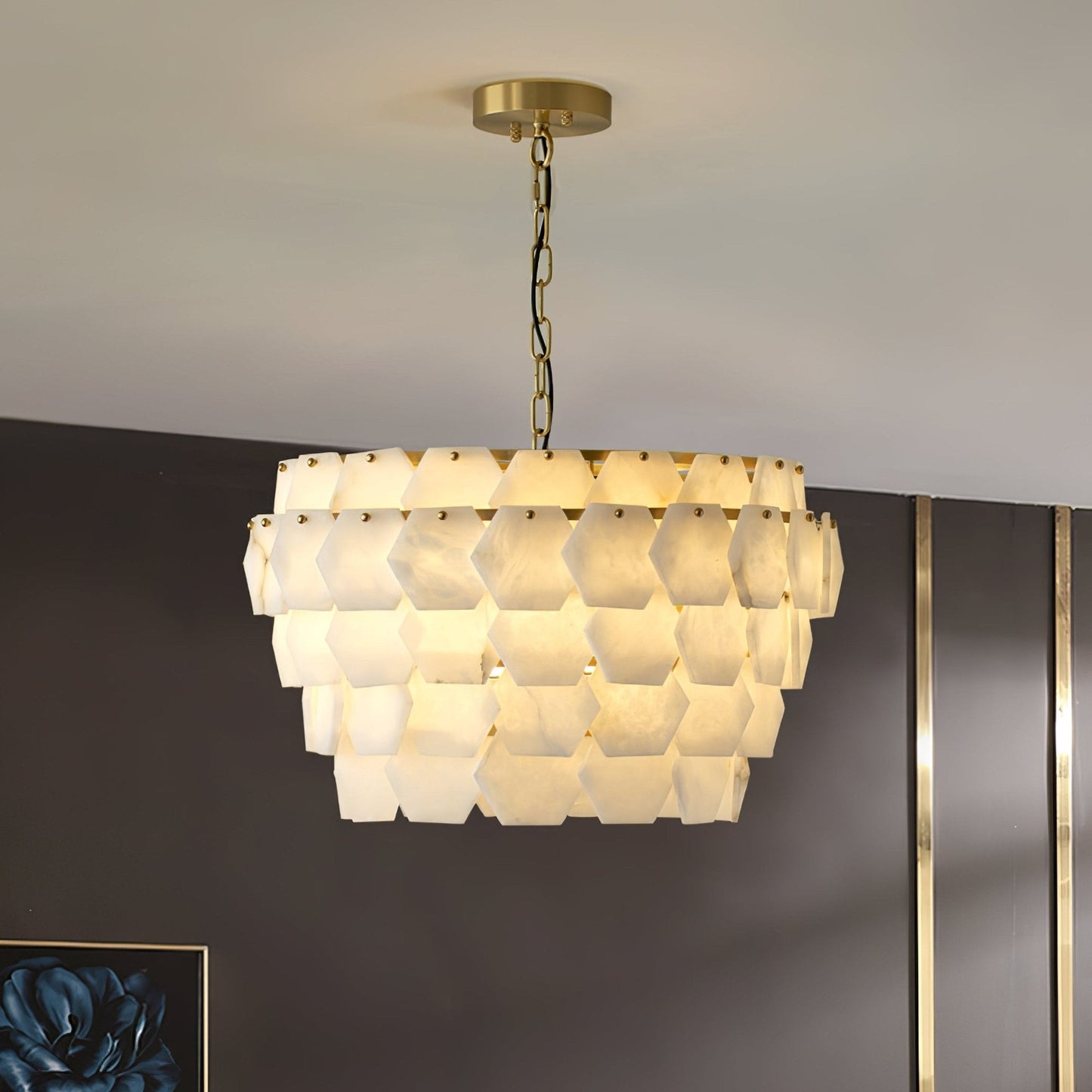 Evenaris Honeycomb Alabaster Chandelier