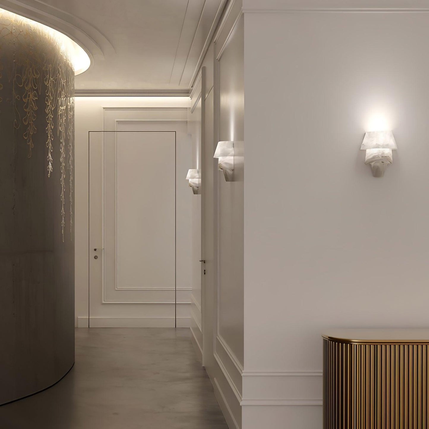 Vyloren Tiered Alabaster Wall Light