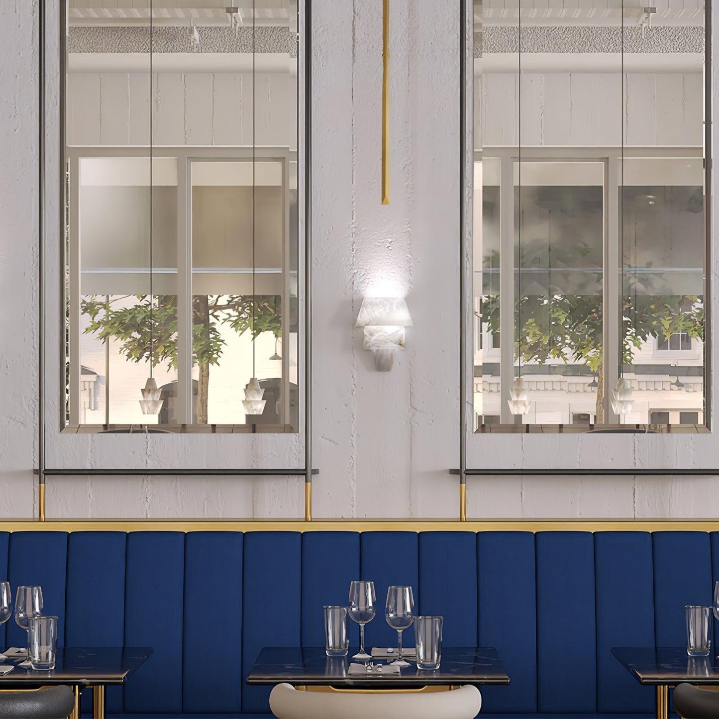 Vyloren Tiered Alabaster Wall Light