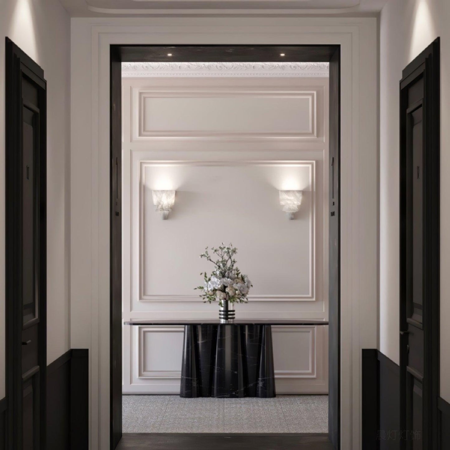 Vyloren Tiered Alabaster Wall Light