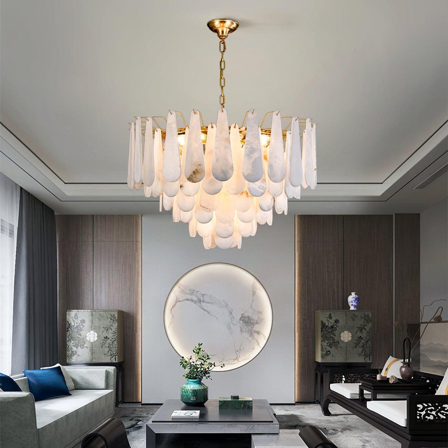 Ucararae Teardrop Alabaster Chandelier