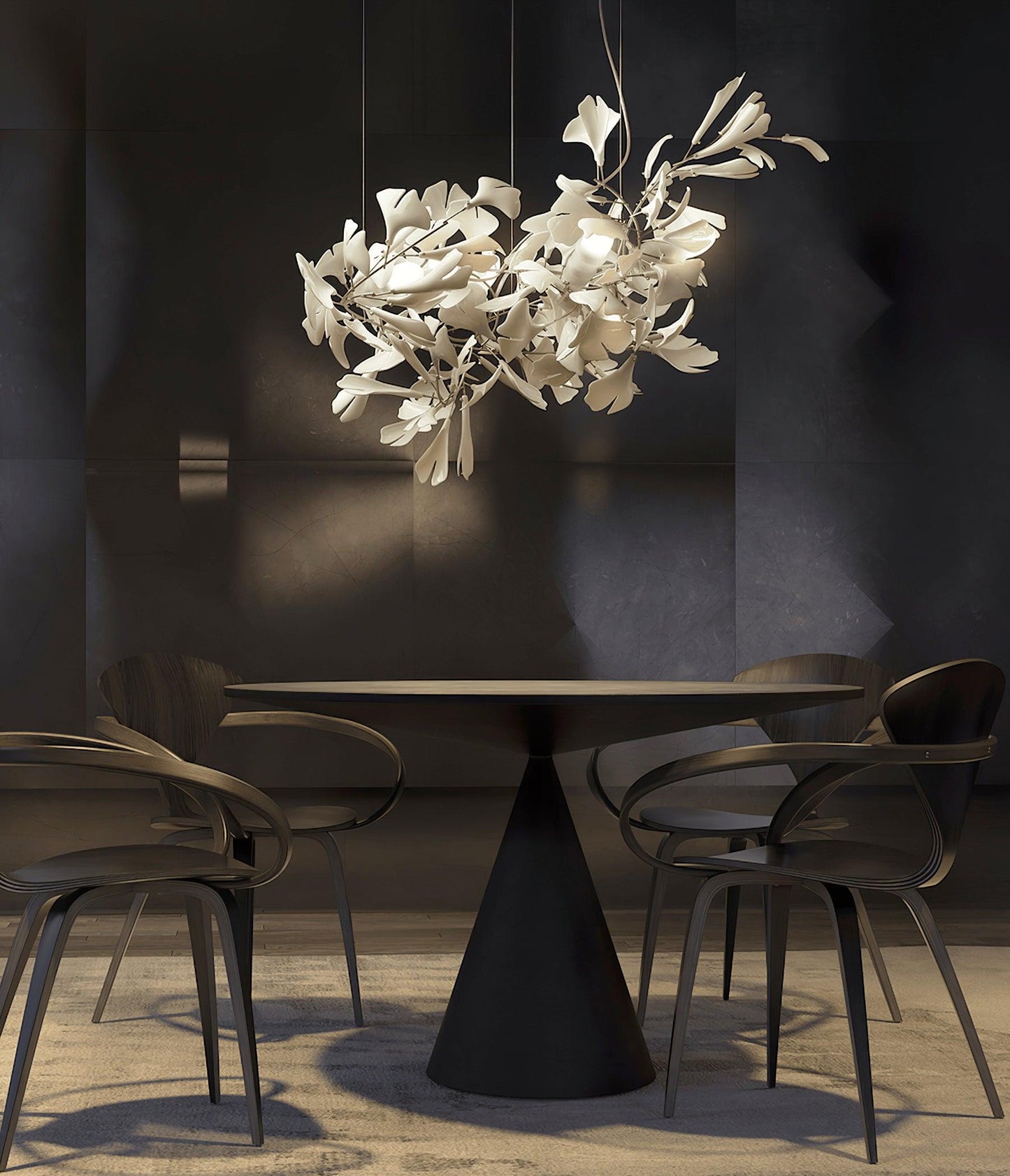 Olivia Ceramic Gingko Leaf Chandelier Organic Curves