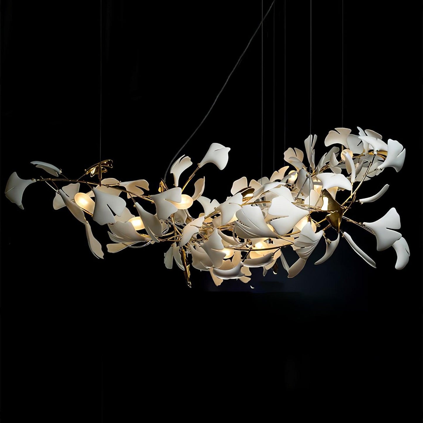 Olivia Ceramic Gingko Leaf Chandelier Organic Curves