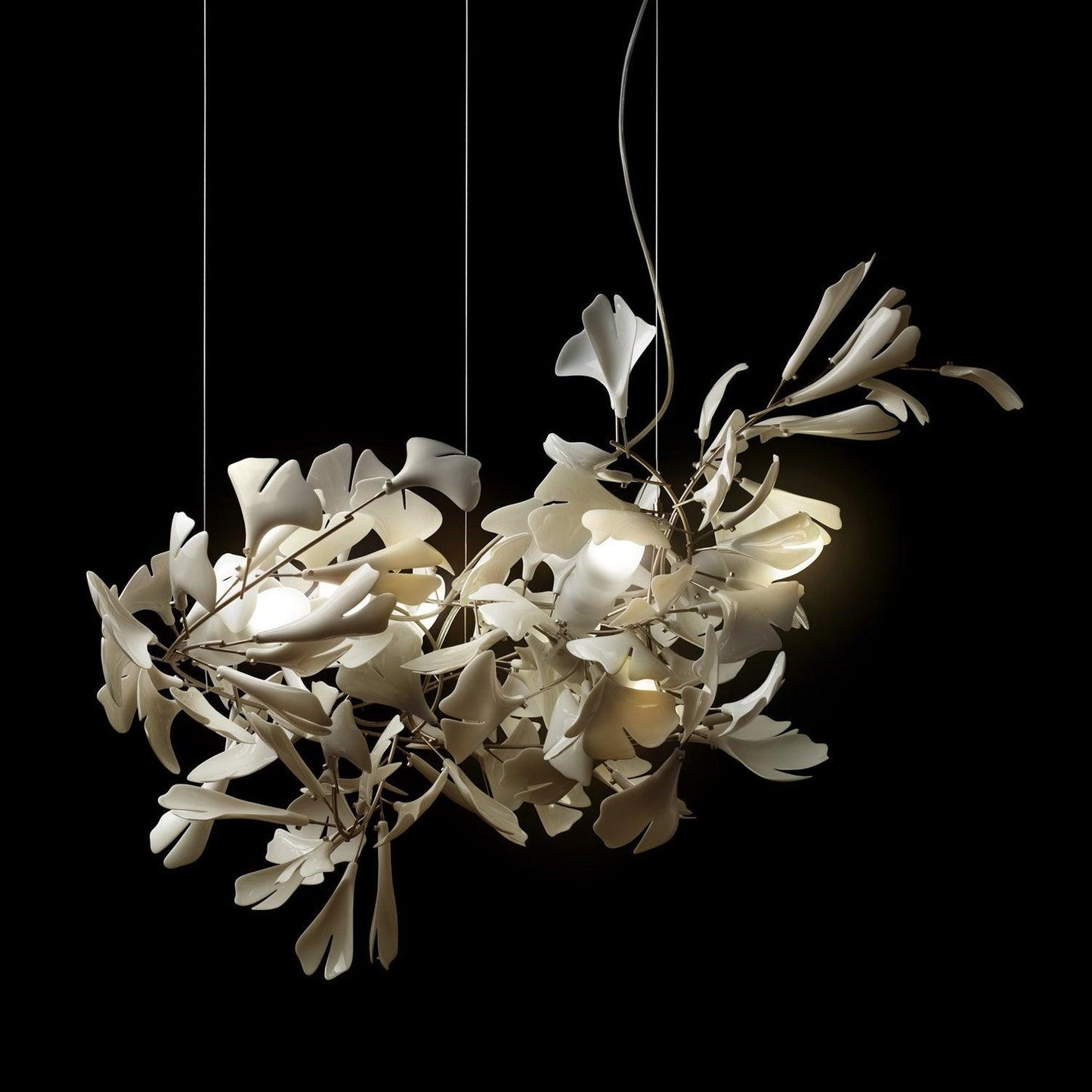 Olivia Ceramic Gingko Leaf Chandelier Organic Curves