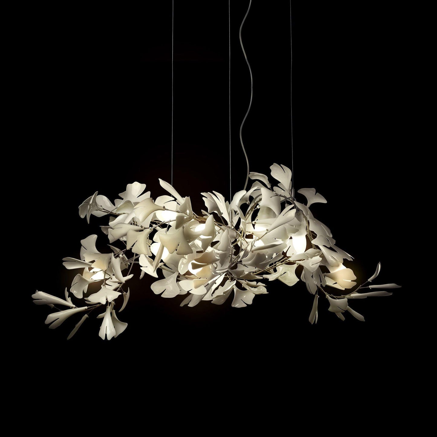 Olivia Ceramic Gingko Leaf Chandelier Organic Curves