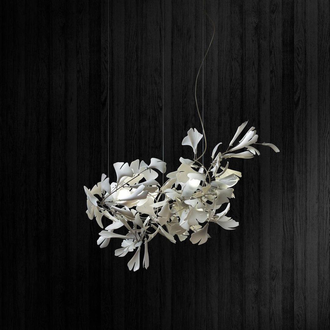 Olivia Ceramic Gingko Leaf Chandelier Organic Curves