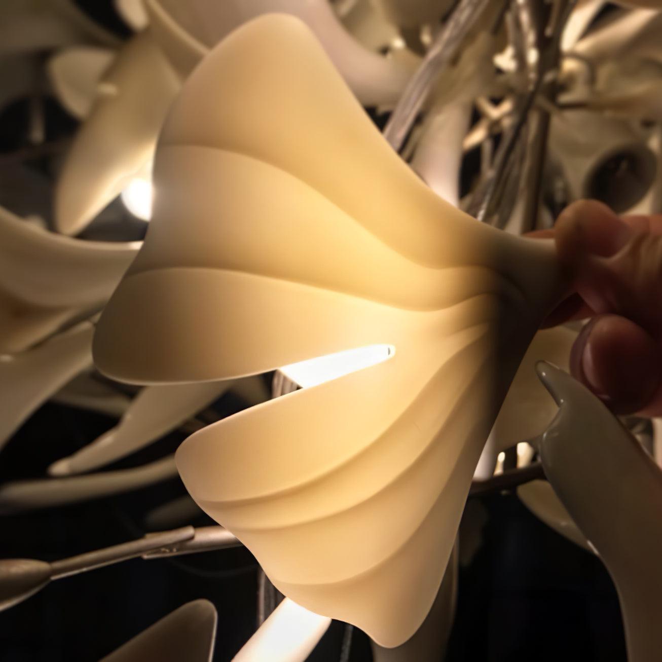 Olivia Ceramic Gingko Leaf Chandelier Organic Curves