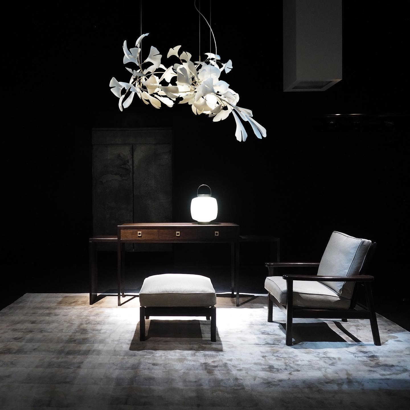 Olivia Ceramic Gingko Leaf Chandelier Organic Curves