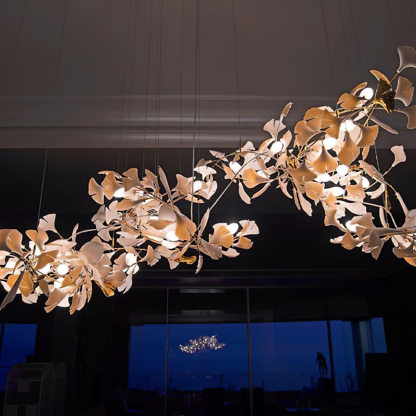 Olivia Ceramic Gingko Leaf Chandelier Organic Curves