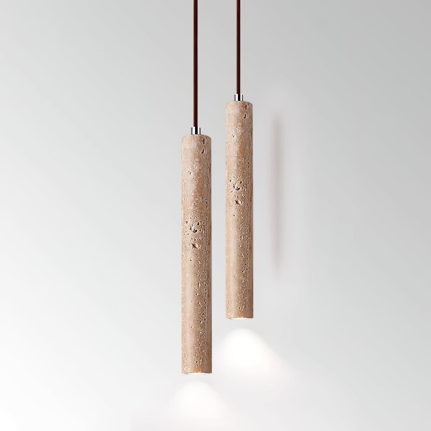 Olvynarae Cylindrical Travertine Pendant Light