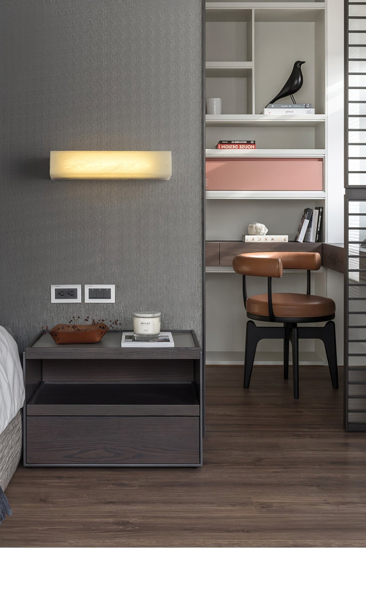 Irina Cylindrical Alabaster Wall Light