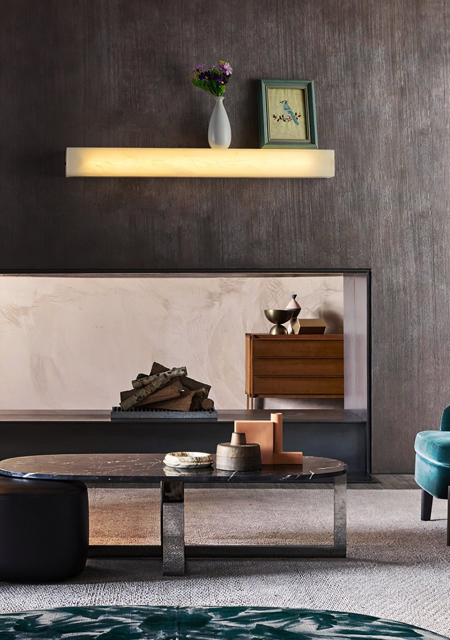 Irina Cylindrical Alabaster Wall Light