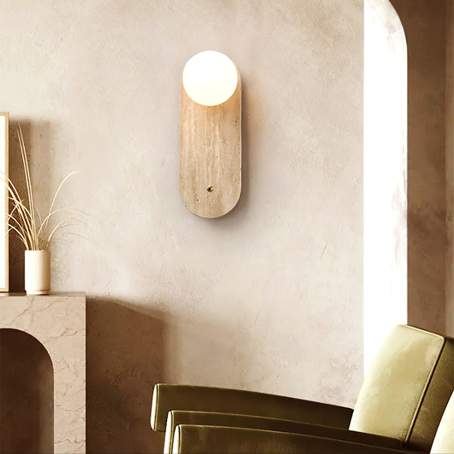 Syloryra Minimalist Travertine Wall Light