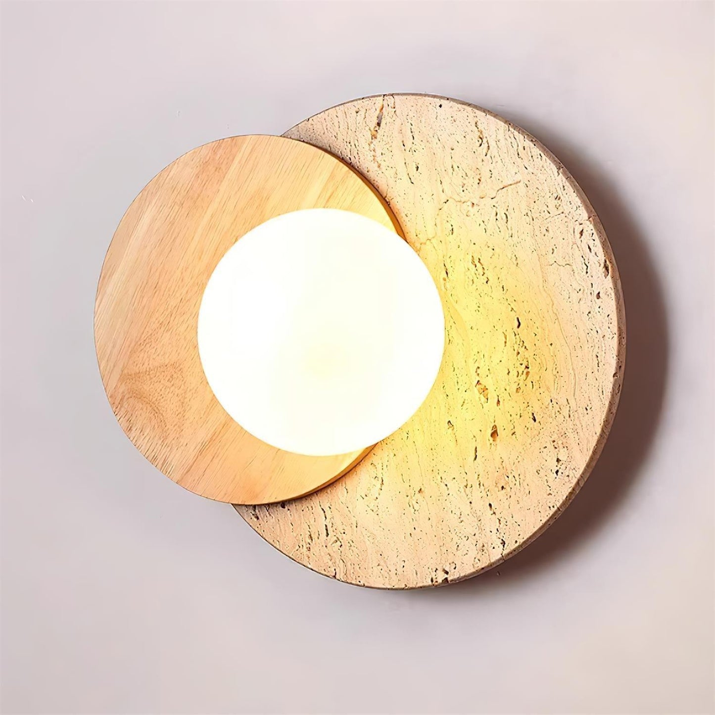 Zelirir Dual-disc Travertine Wall Light