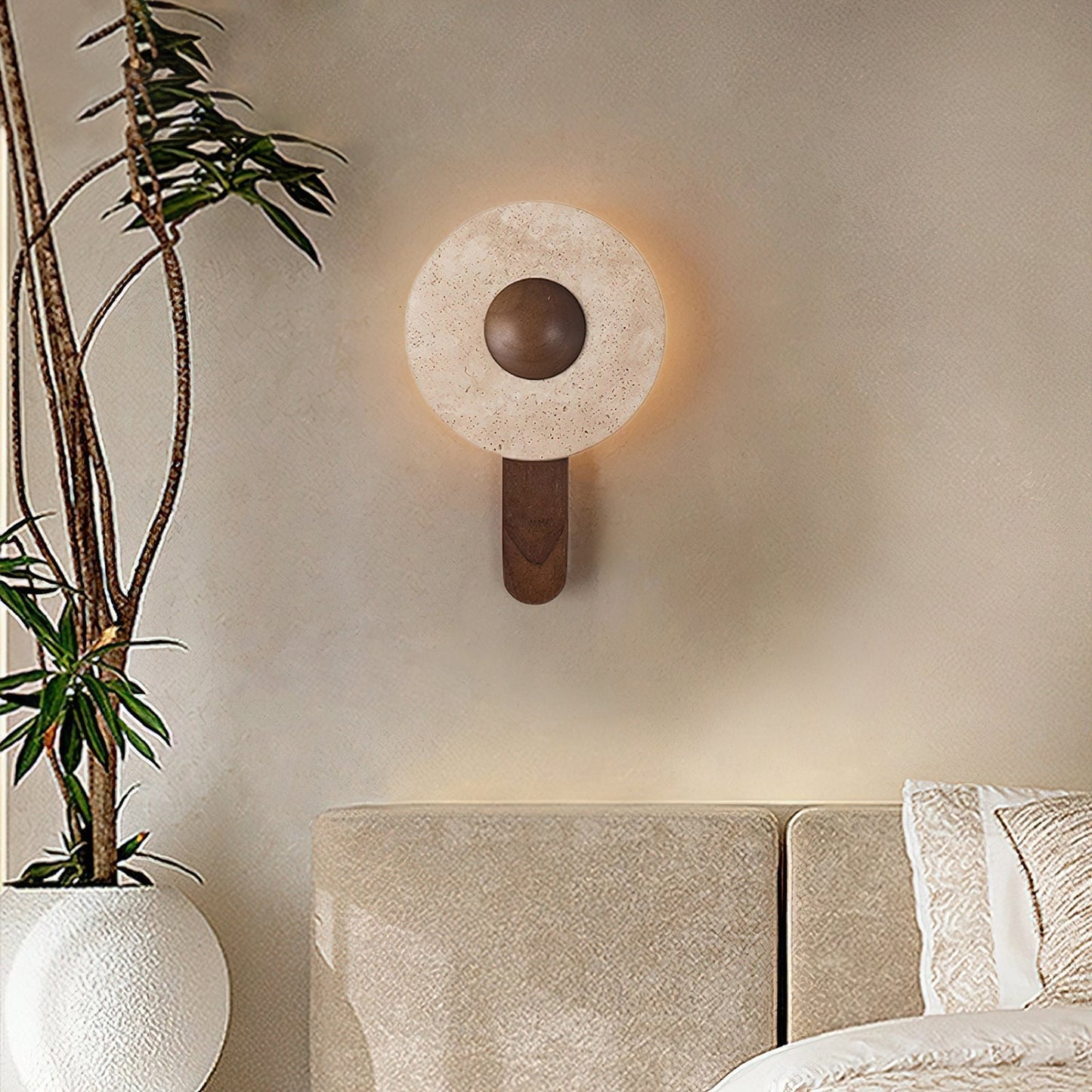 Nymarora Circular Travertine Wall Light