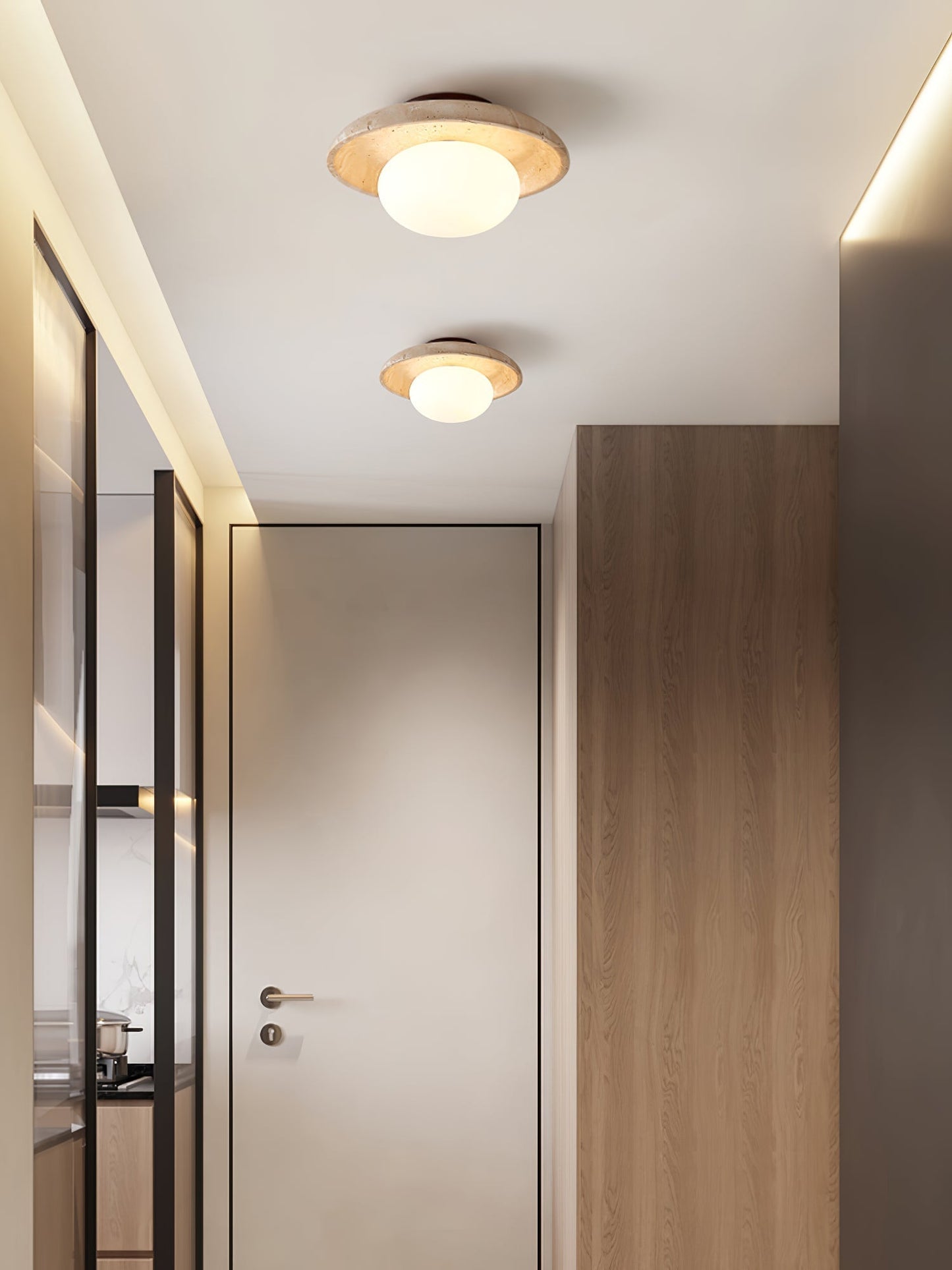 Cataliel Minimalist Travertine Ceiling Light