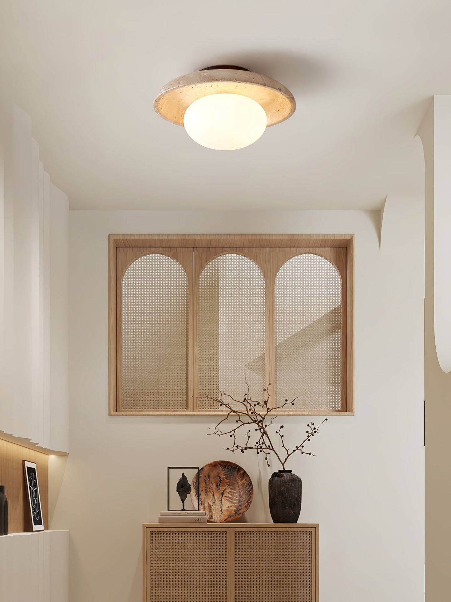 Cataliel Minimalist Travertine Ceiling Light