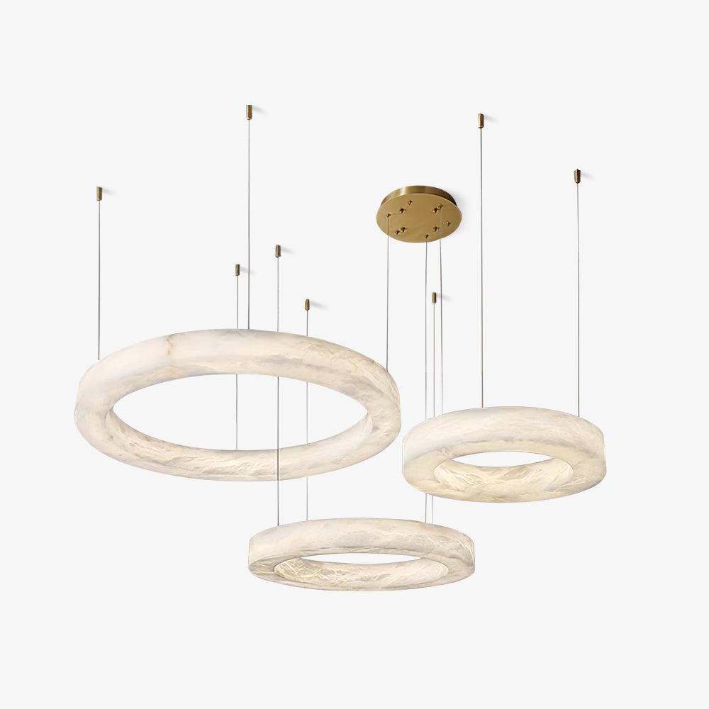 Olloros Alabaster Multi-ring Pendant Light
