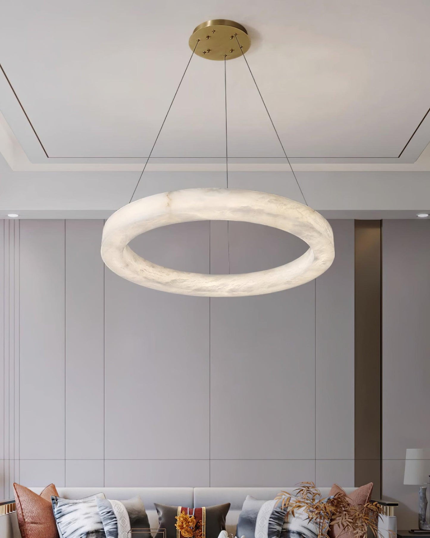 Olloros Alabaster Multi-ring Pendant Light