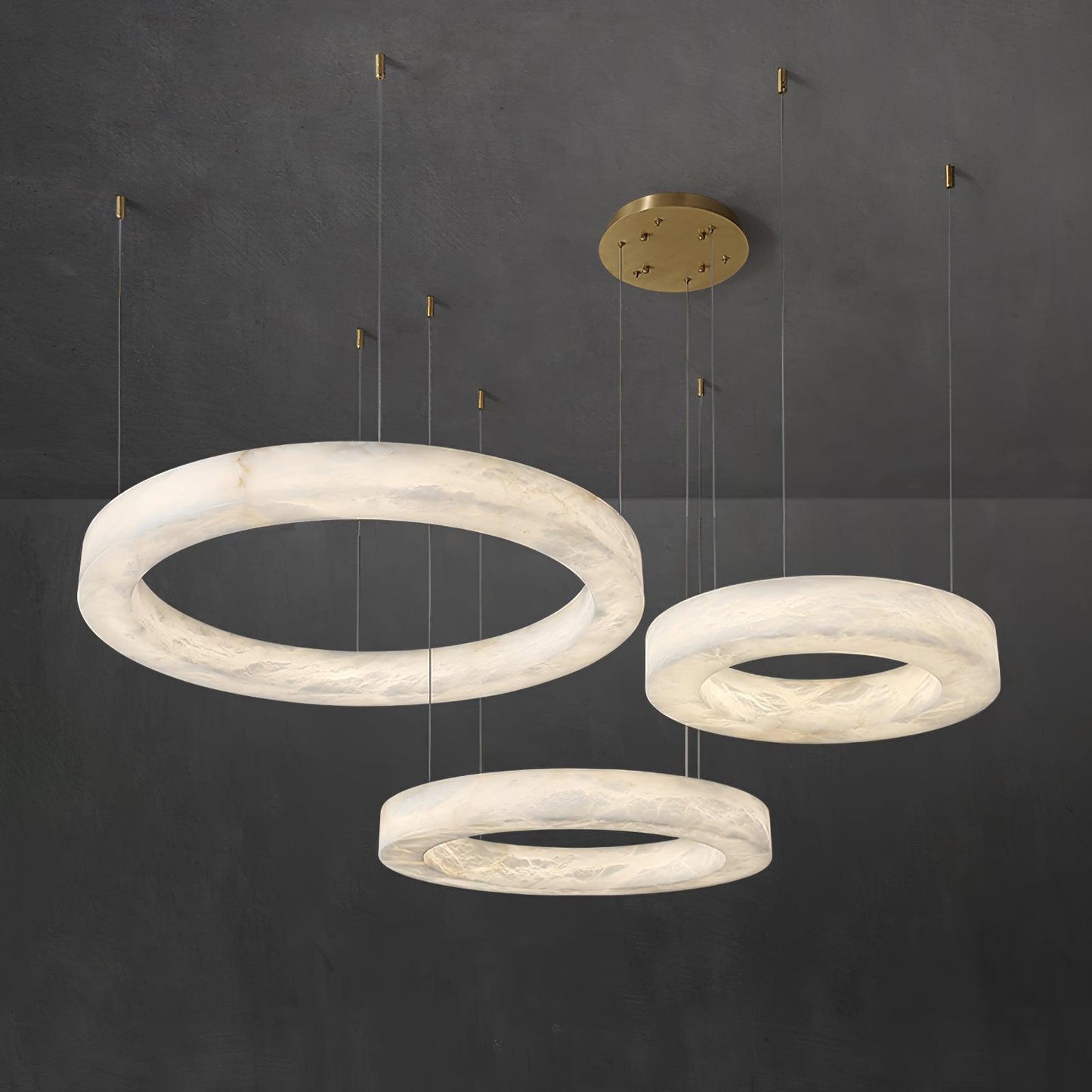 Olloros Alabaster Multi-ring Pendant Light